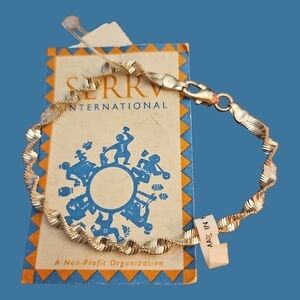 3/$30 SERRV Artisan Twisted Herringbone Chain Bracelet